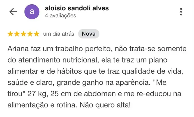 Depoimento de paciente, print de conversa 3