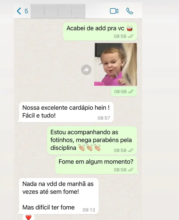 Resultado de paciente, print de conversa 3