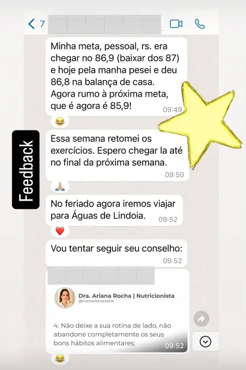 Resultado de paciente, print de conversa 4